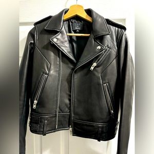 Iro black studded leather biker jacket